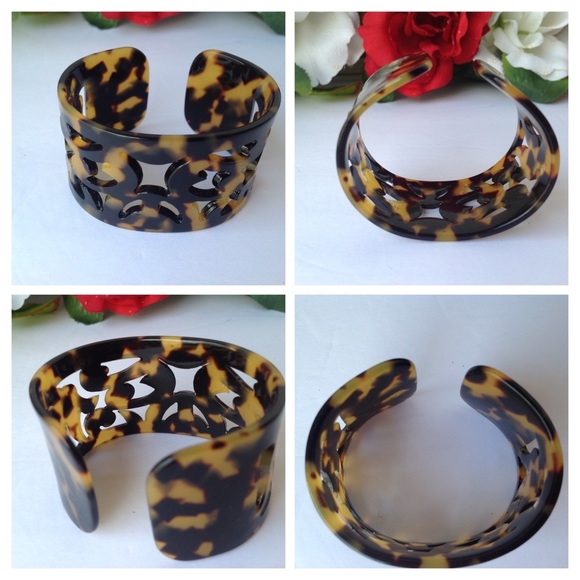 Cuff Bangle Tortoiseshell Leopard Print Bracelet - Picture 8 of 8